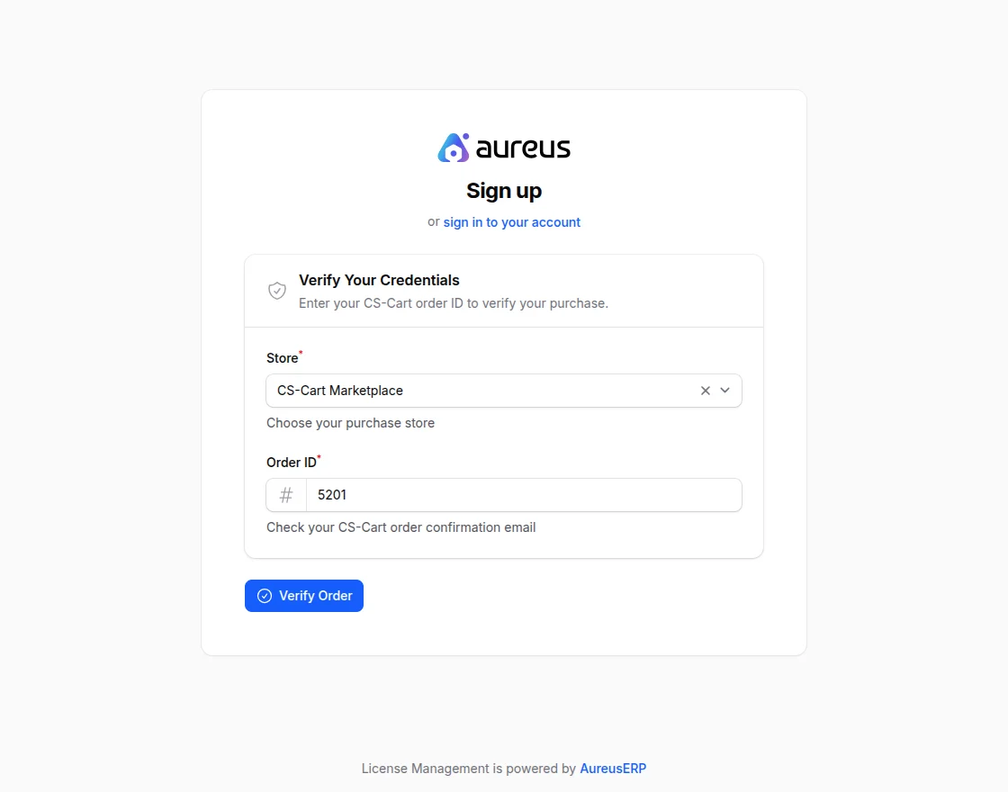 Aureus sign up