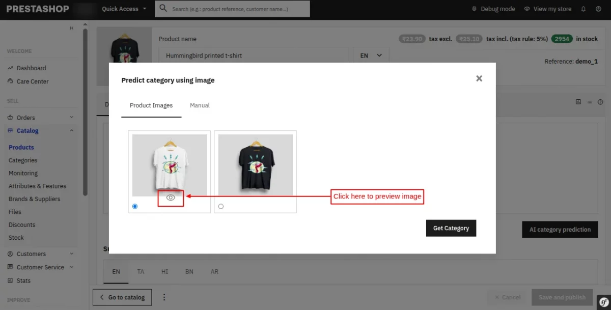 Preview functionality available on Hover