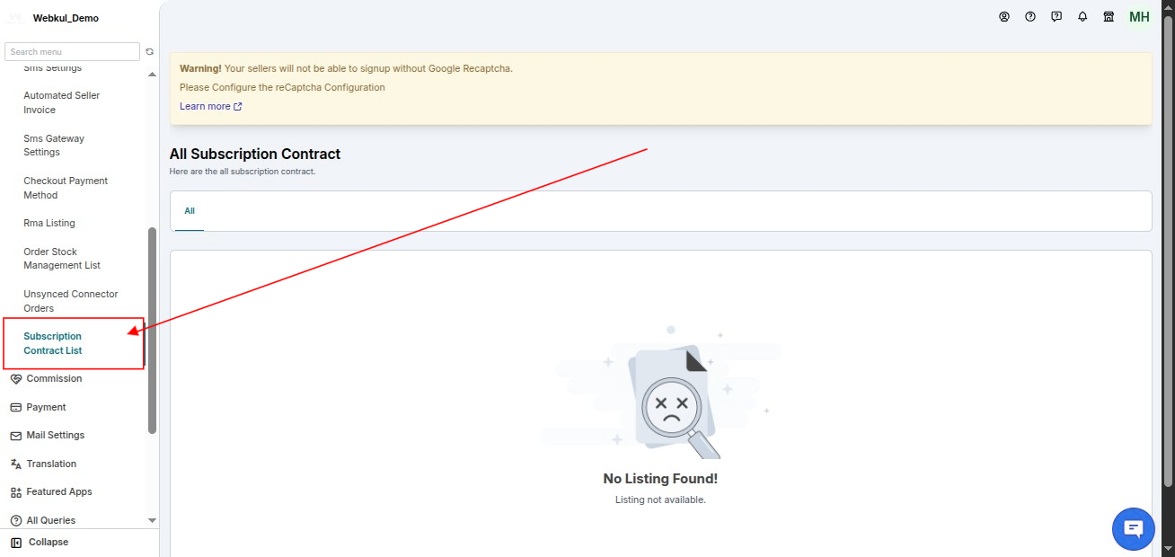 Product Subscription feature -view-order