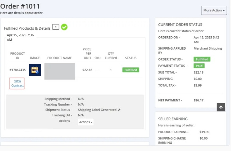 Product Subscription feature -view-orderview-contract