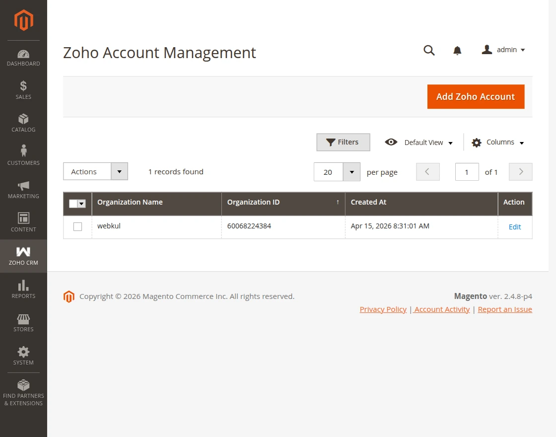 magento2-admin-zohocrm-accountmanagement