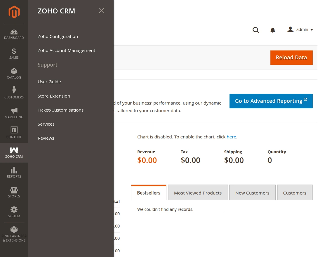magento2-zoho-crm-integration-menu-options