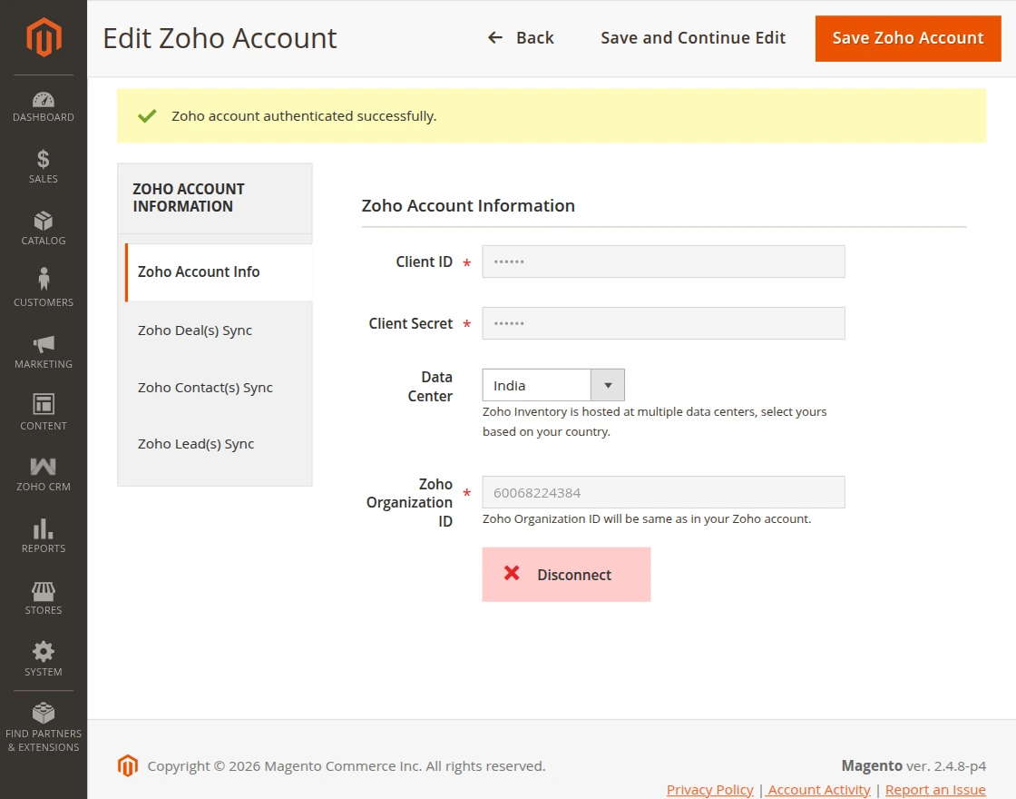 magento2-zohocrm-accont-authenticate