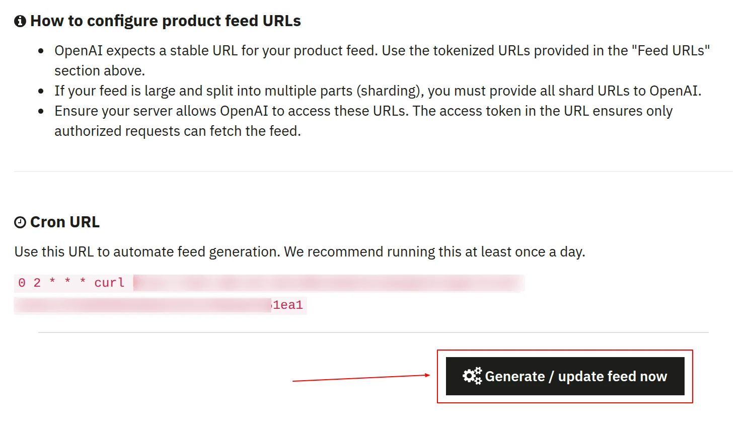 Generate/Update feeds