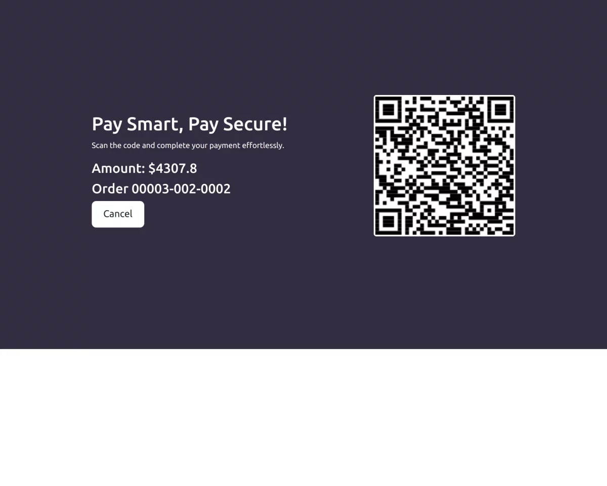 qr code displayed for customers