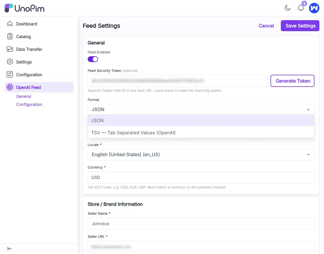 feed-settings-unopim-ai-product-feed-for-openai-search
