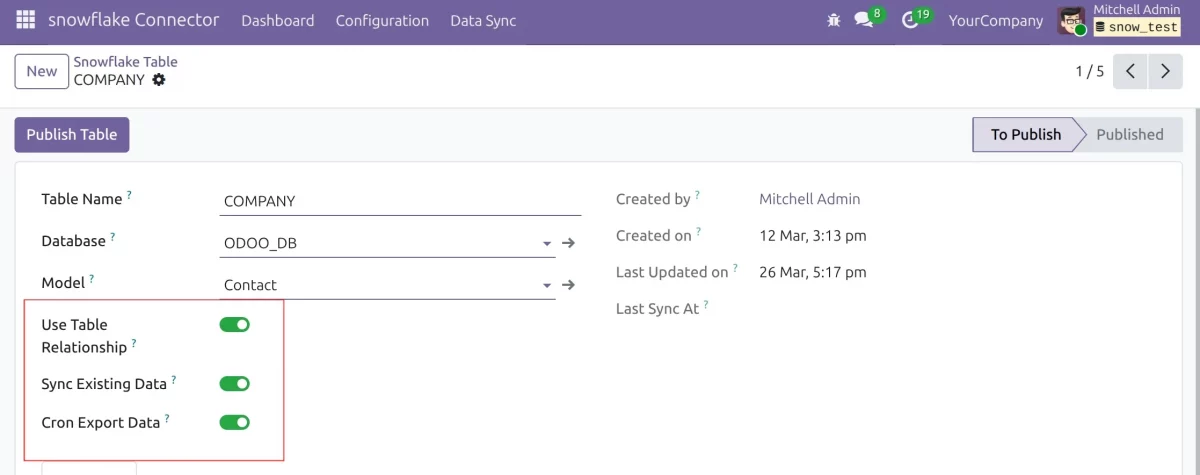 Configure Table Logic