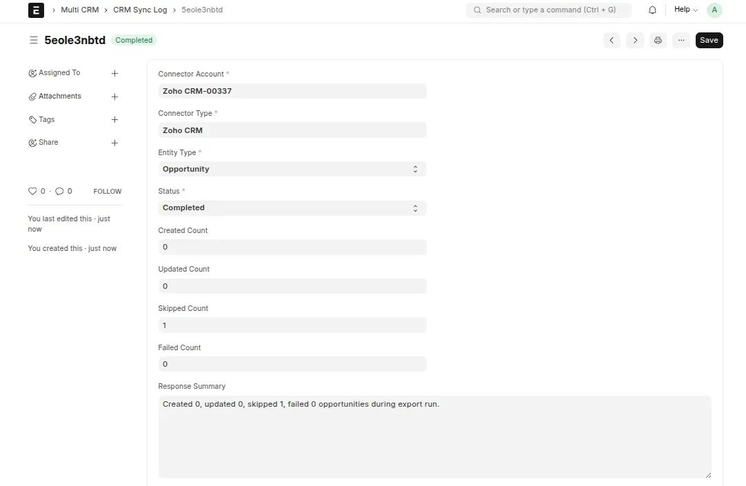 Synchronization Logs
