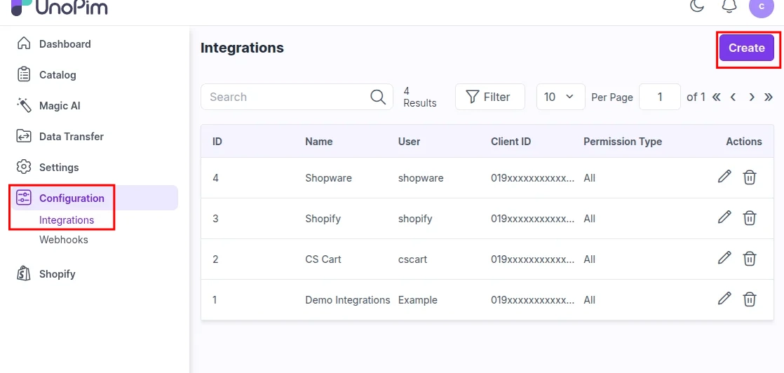 Unopim create account