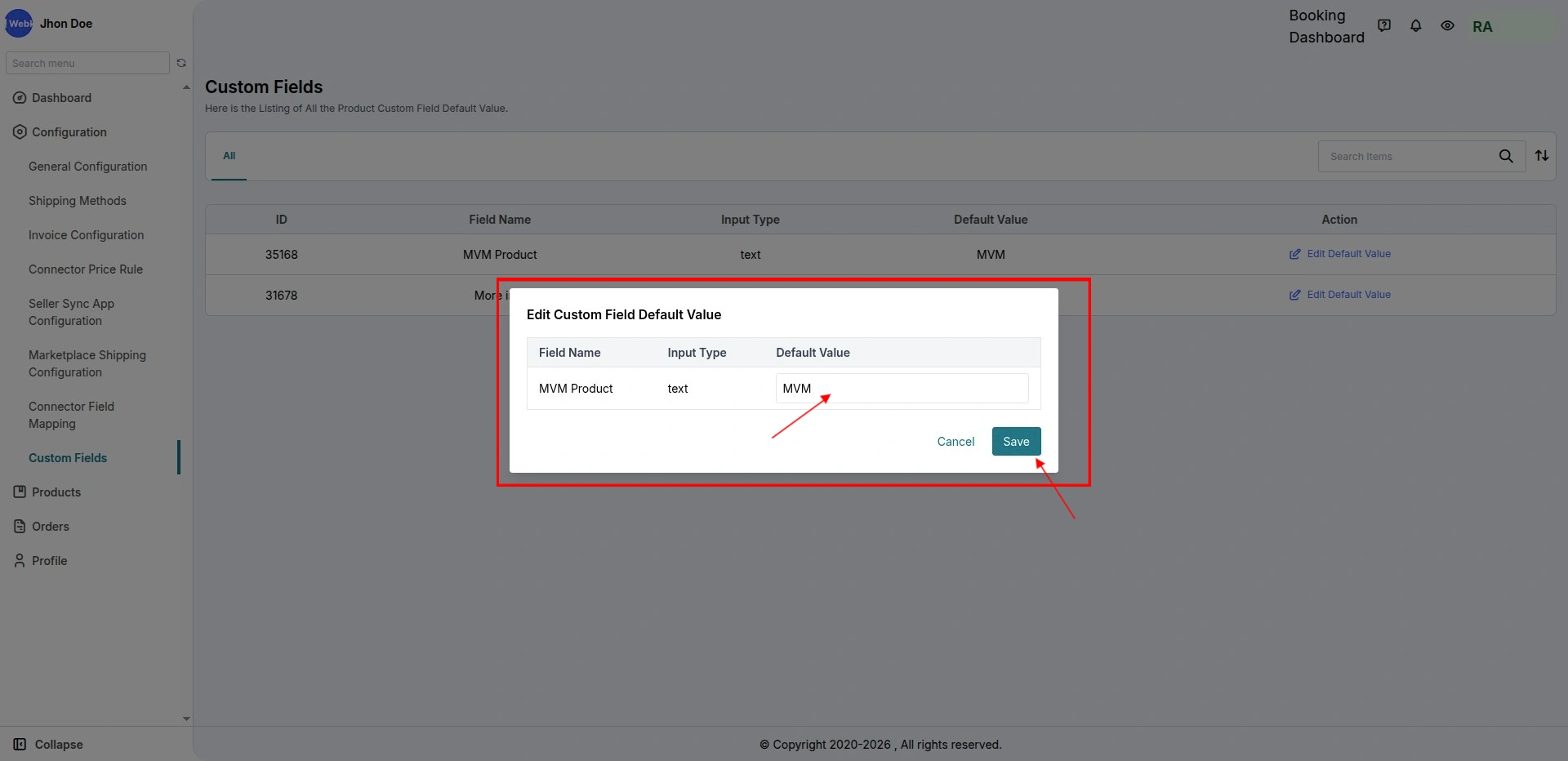 edit custom field 
