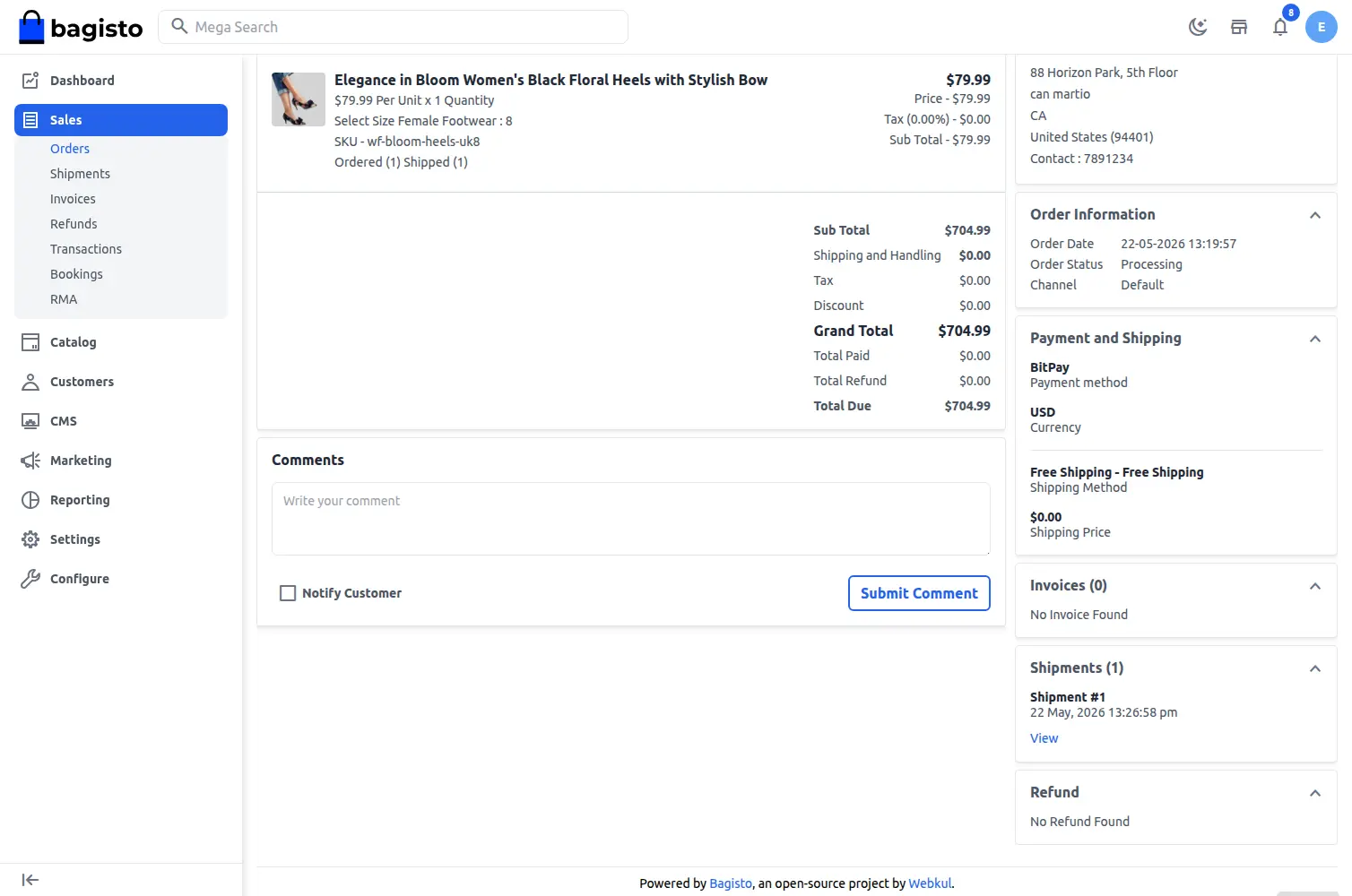 admin order view