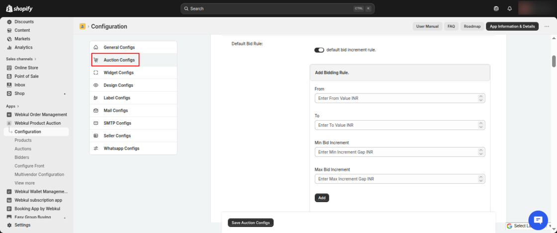 Product Auction for Shopify
