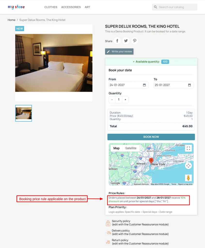 booking price rule