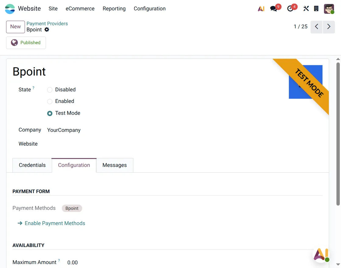 bpoint payment-configuration