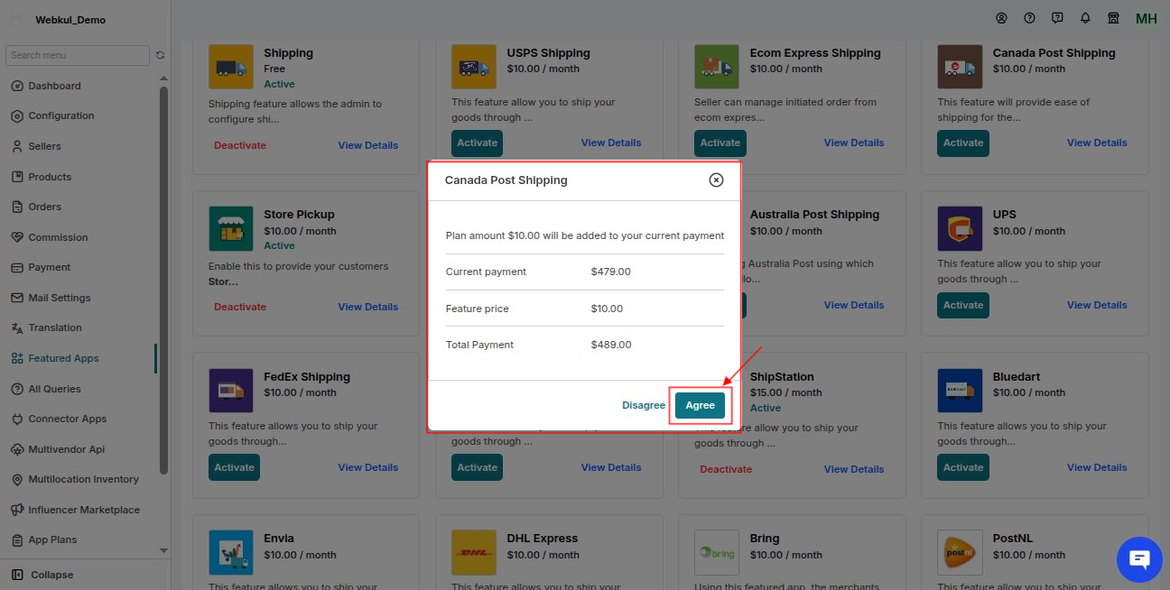 Multi Vendor Marketplace Canada Post
