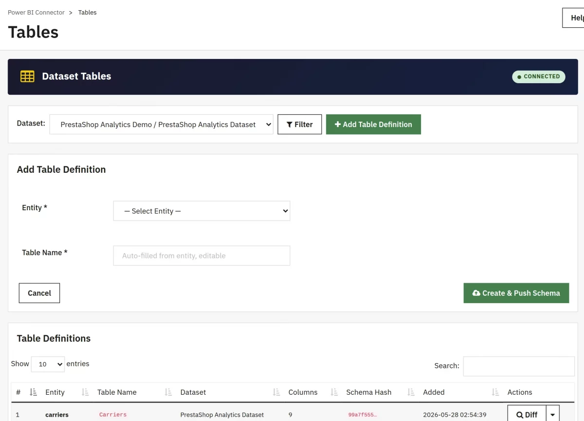 create table