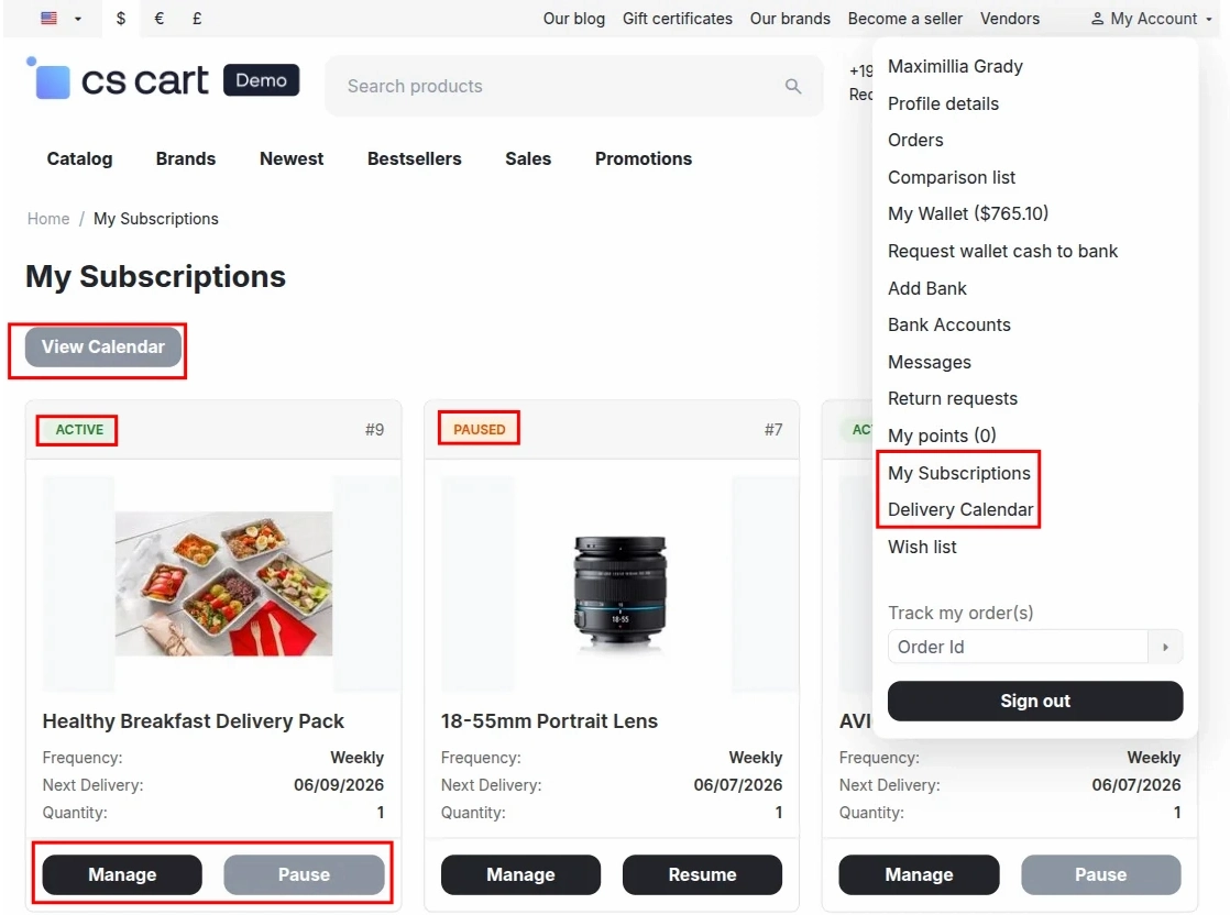 CS-Cart Subscription Details
