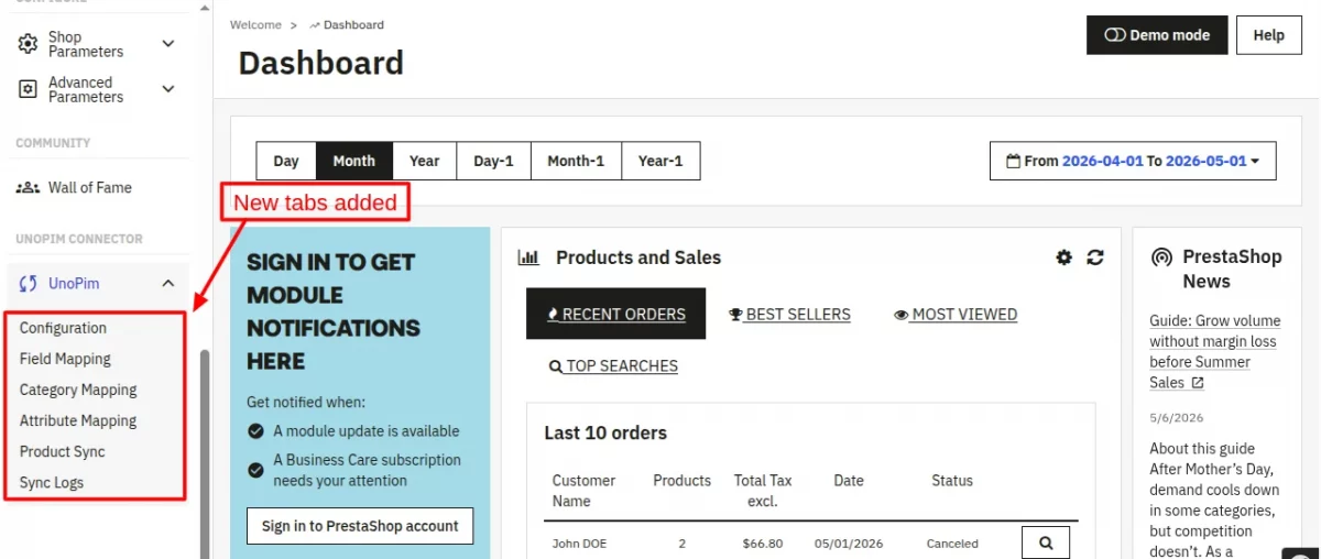 new tabs added