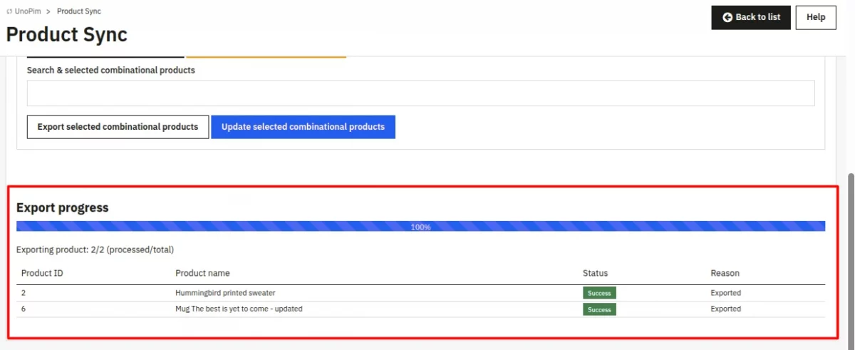exported products