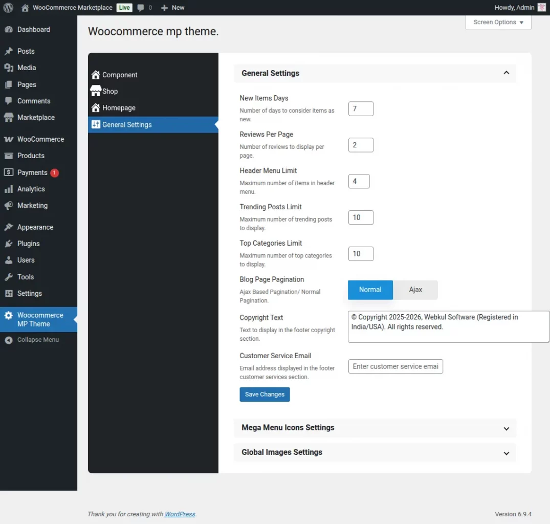  WooCommerce Marketplace Theme general-setting