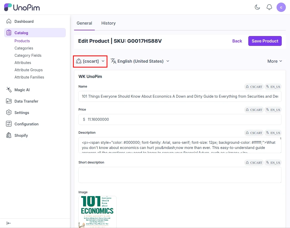 Product on UnoPim

