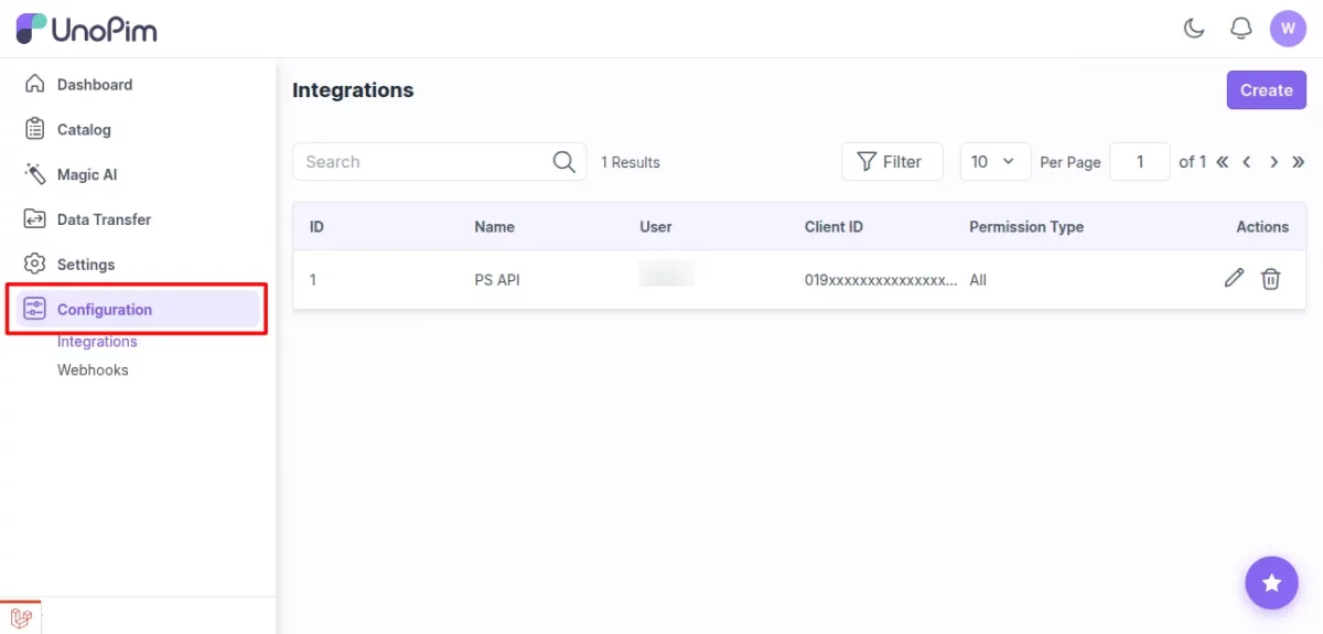 UnoPim configuration