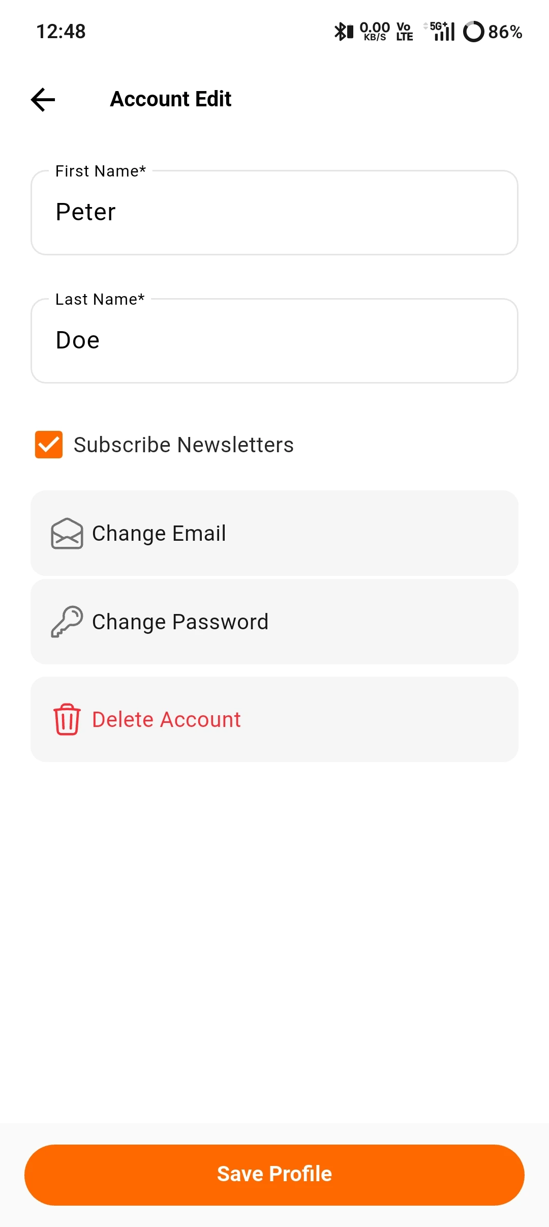 mobikul-mobile-account-info