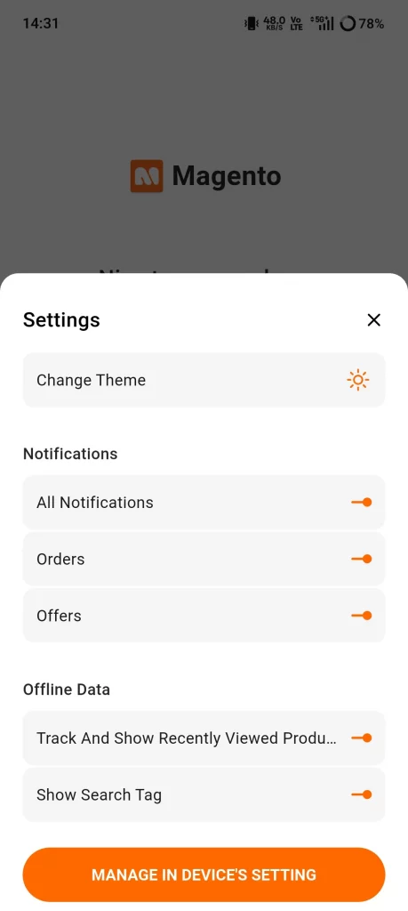 mobikul-mobile-settings