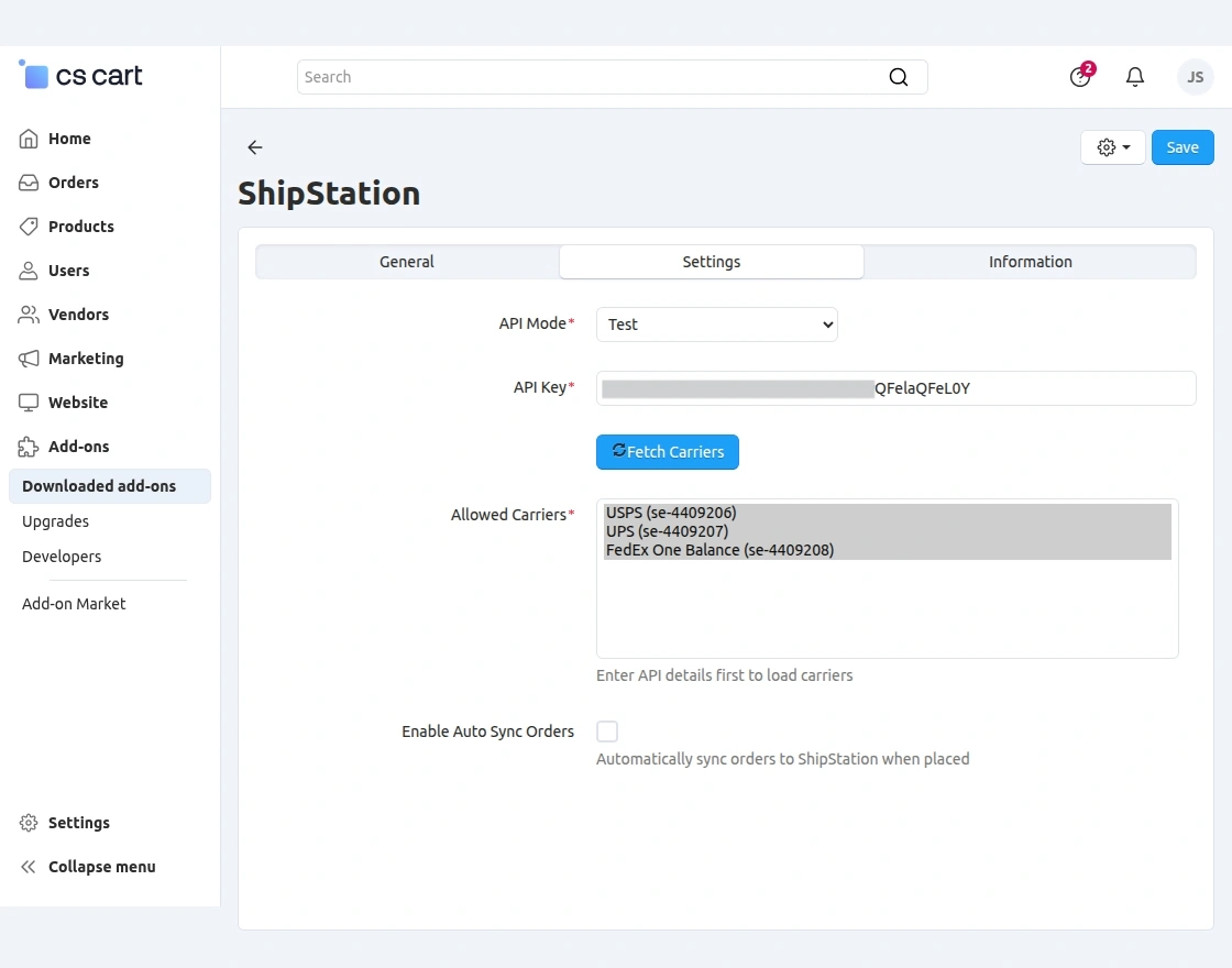 webkul-cs-cart-shipstation-integration-module-configuration