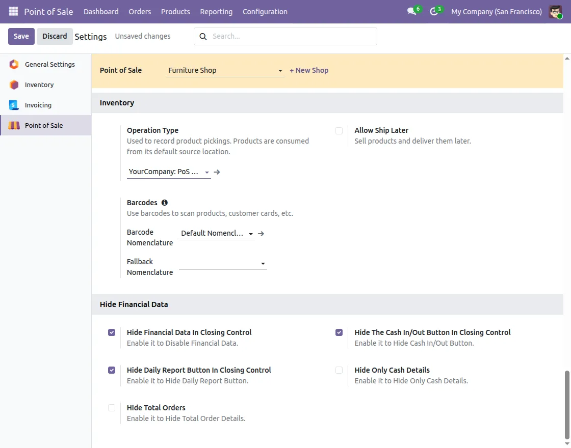 enable hide daily report button