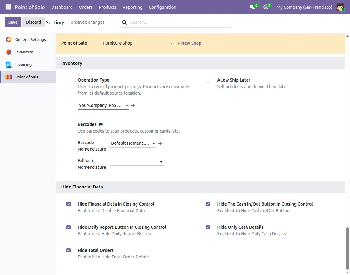 enable hide total orders