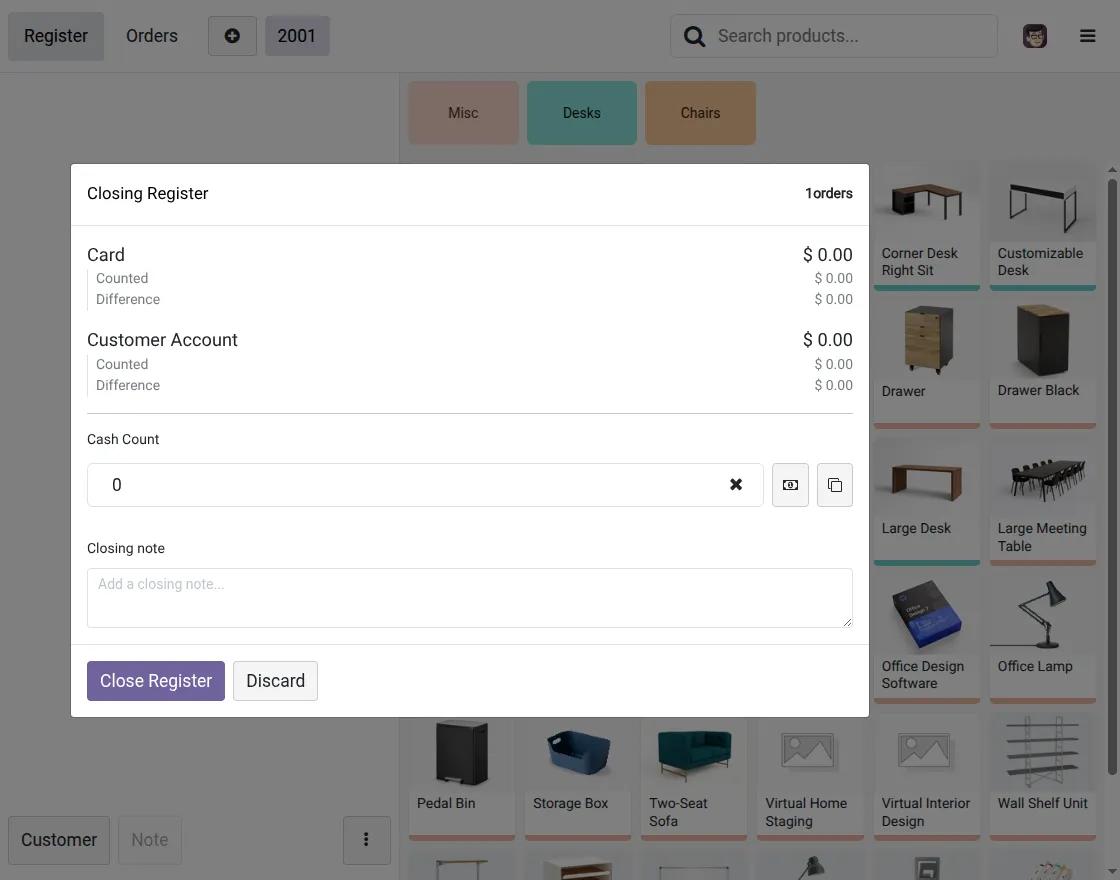 total orders hidden