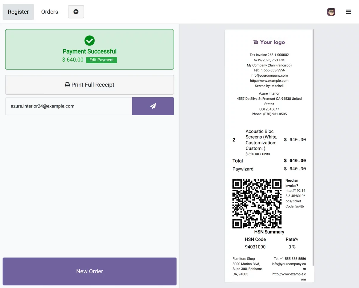 payment notification and status update