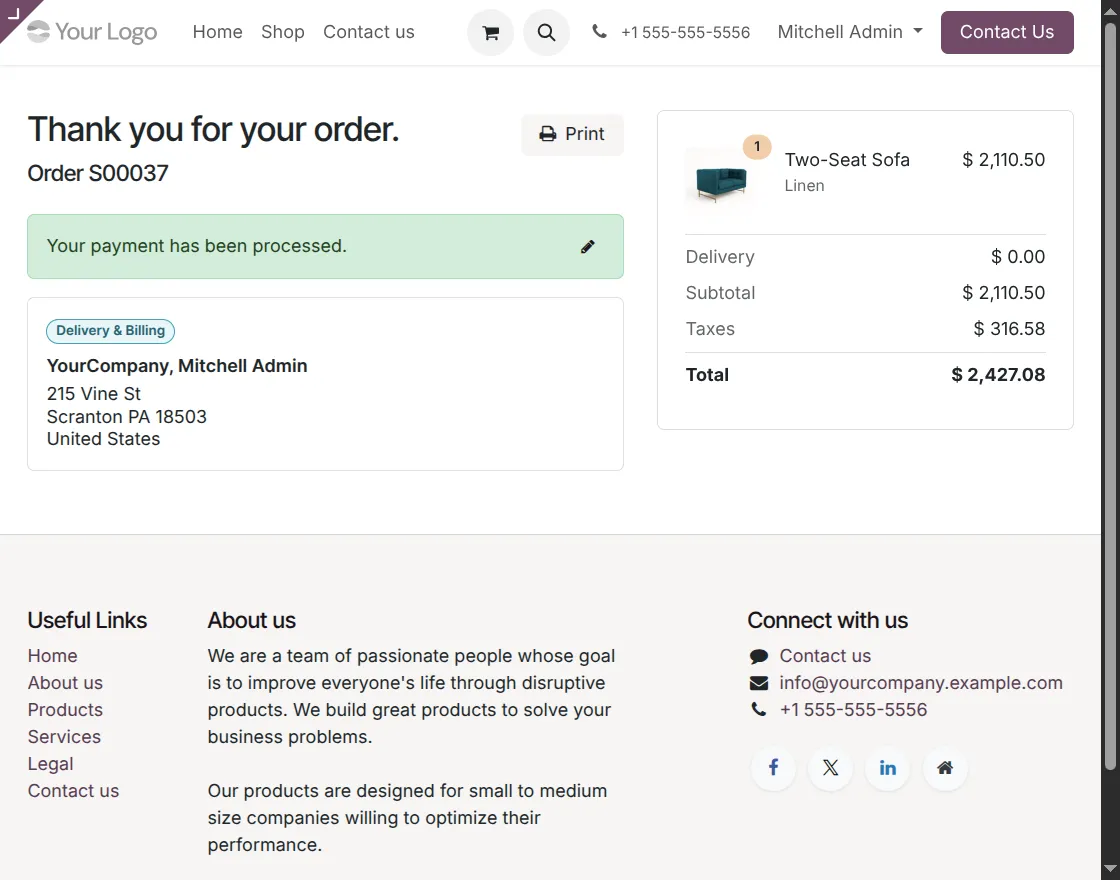 confirm payment success