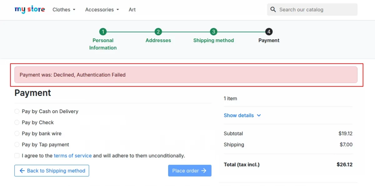 Payment Failed