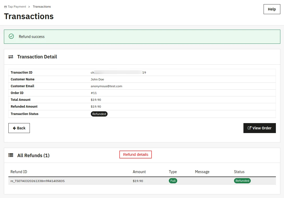 refund status