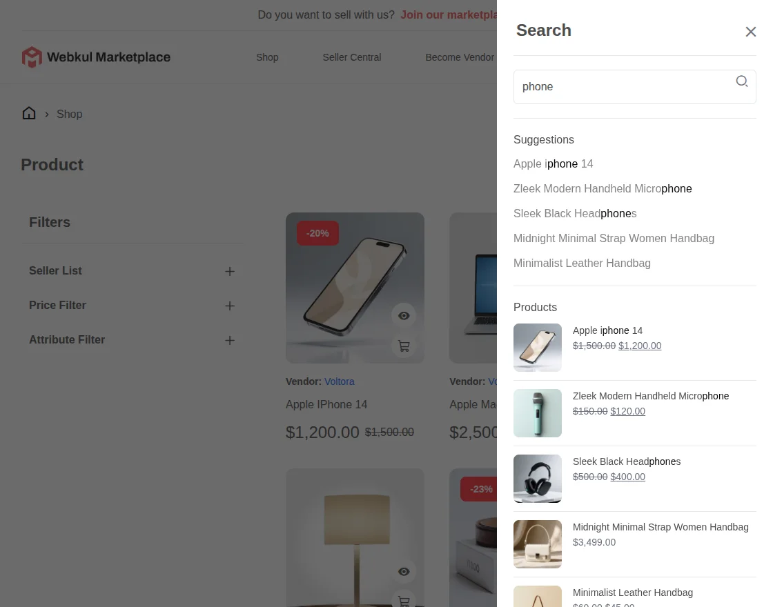  WooCommerce Marketplace Theme search-bar