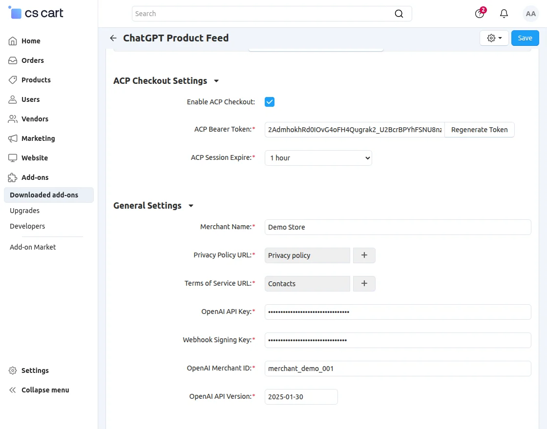 ACp and general setting