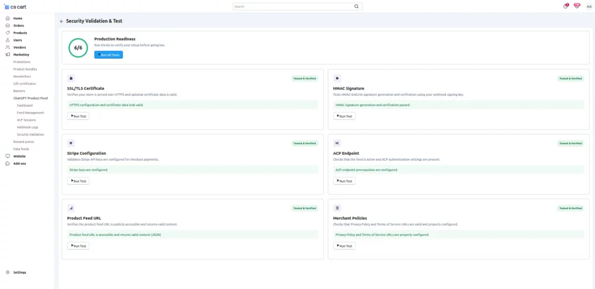security validation page