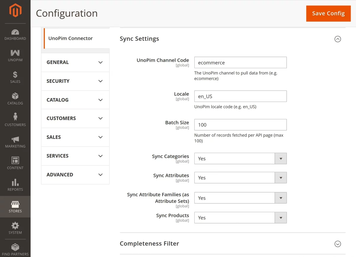 sync setting