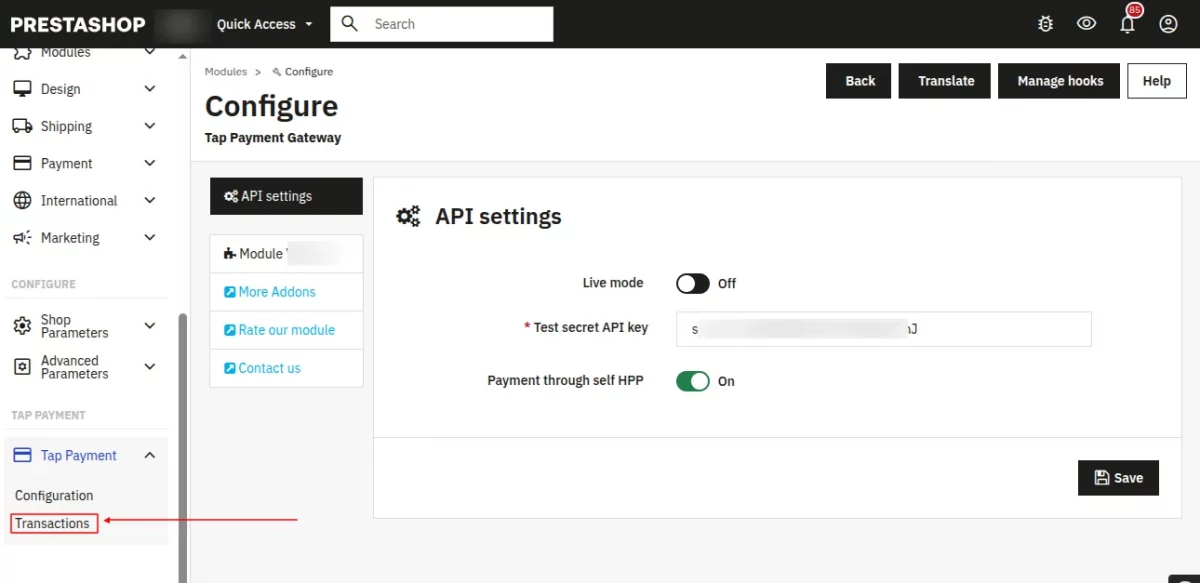 Transactions Tab