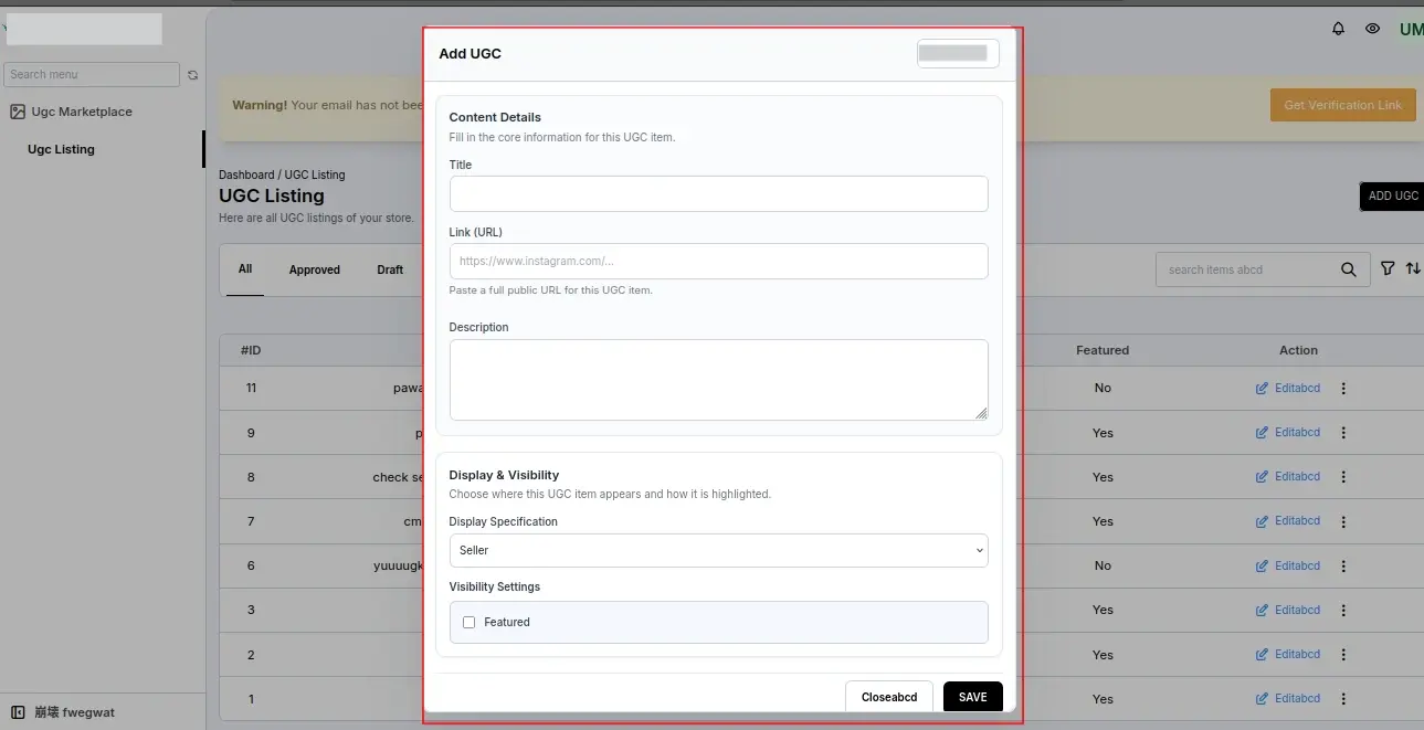 UGC Form