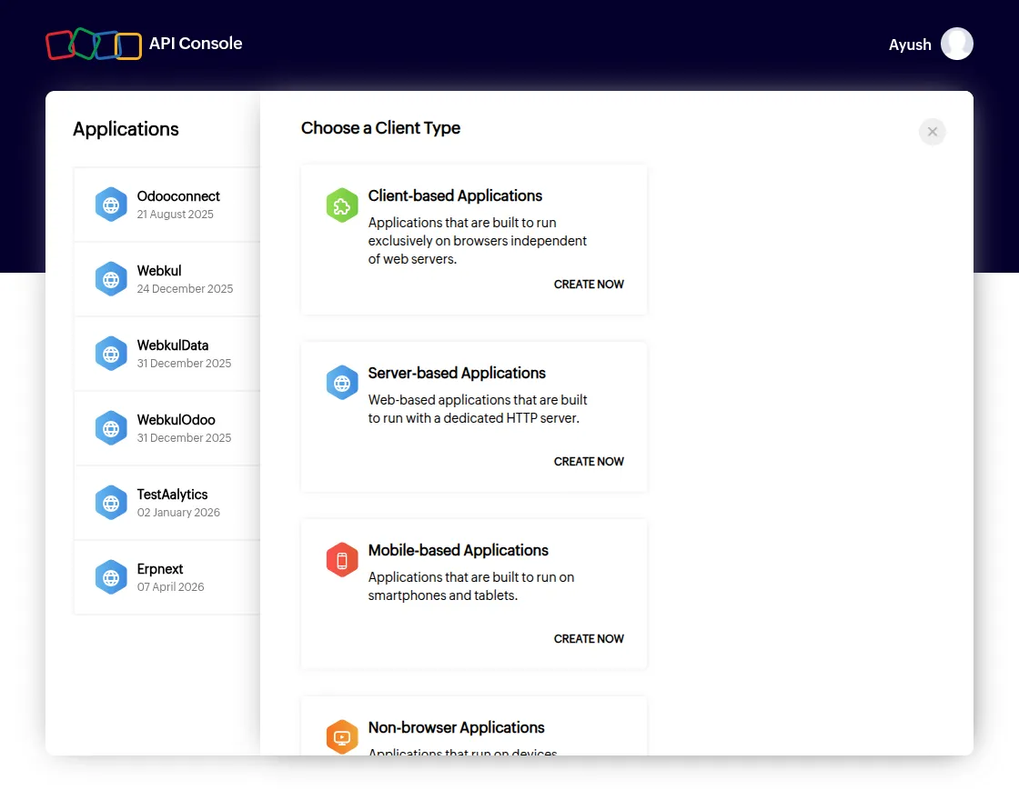Create server based application