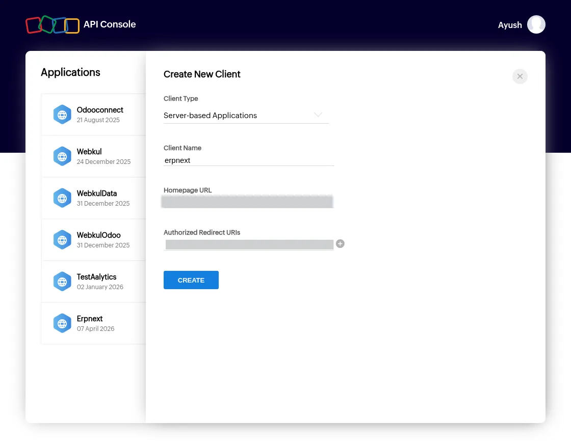 Create new client