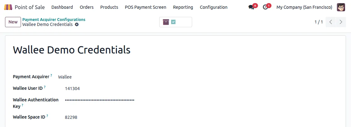 Configure Wallee Credentials