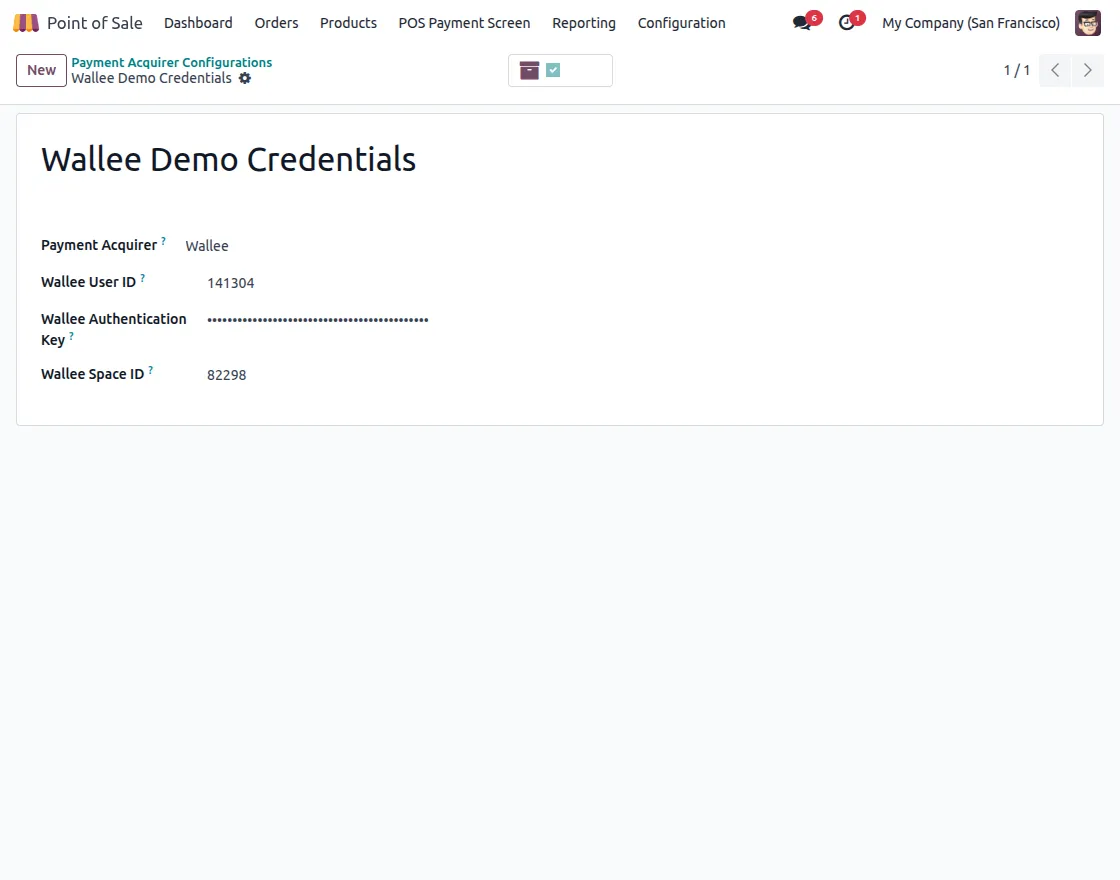 Configure Wallee Credentials