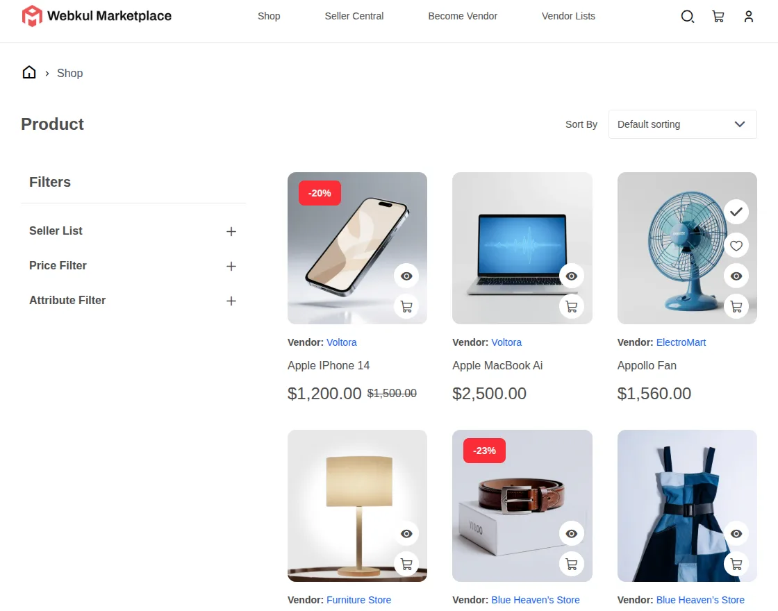  WooCommerce Marketplace Theme whislist
