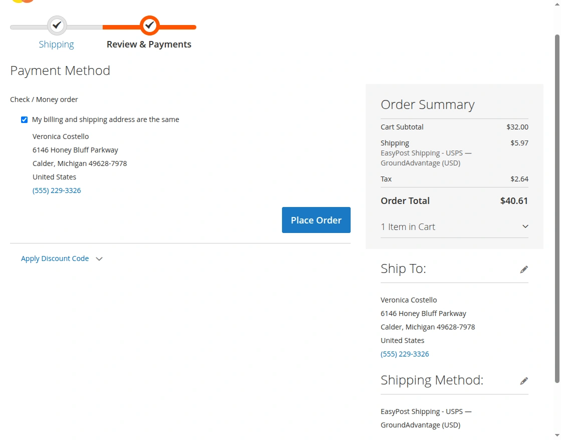 EasyPost Shipping rates on payment method