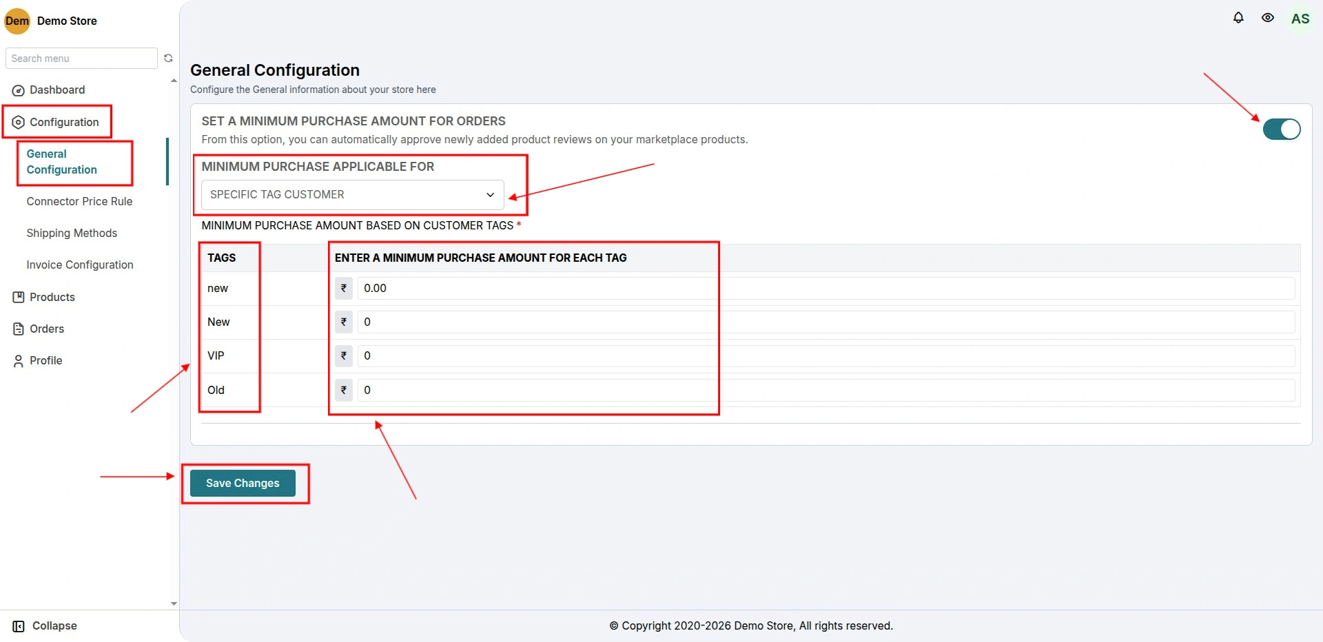 minimum purchase amount-Slot Price case