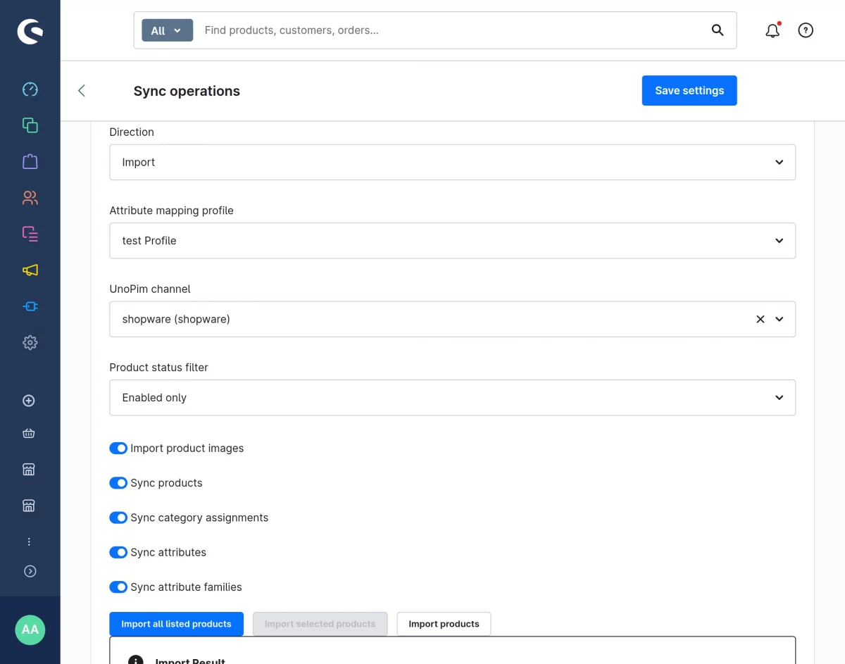 a-import-settings